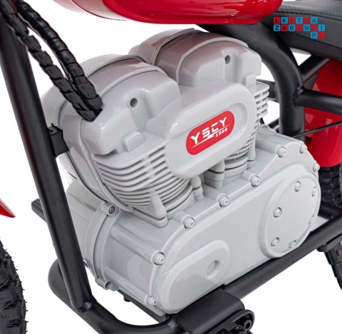 [A9902] Motocykl SPEED Power na akumulator 1x250W 24V/7Ah silnik bezszczotkowy pompowane opony - czerwony