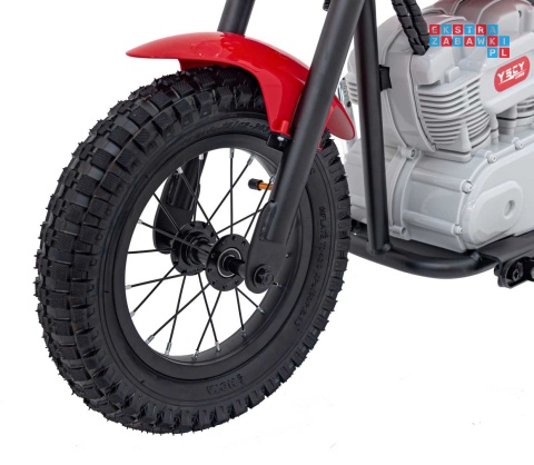 [A9902] Motocykl SPEED Power na akumulator 1x250W 24V/7Ah silnik bezszczotkowy pompowane opony - czerwony