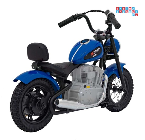 [A9902] Motocykl SPEED Power na akumulator 1x250W 24V/7Ah silnik bezszczotkowy pompowane opony - niebieski