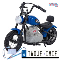 [A9902] Motocykl SPEED Power na akumulator 1x250W 24V/7Ah silnik bezszczotkowy pompowane opony - niebieski