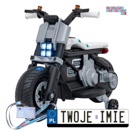 [QLS-805] Motorek Future 88 na akumulator 1x25W 6V/4Ah melodyjki klakson światła led - biały