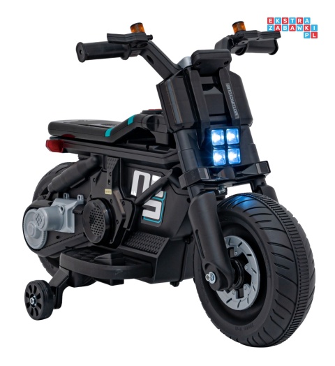 [QLS-805] Motorek Future 88 na akumulator 1x25W 6V/4Ah melodyjki klakson światła led - czarny