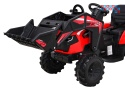 [SX2068] Traktor 720-T z przyczepą na akumulator 2x45W 12V/10Ah przyczepka łyżka koparka - czerwony