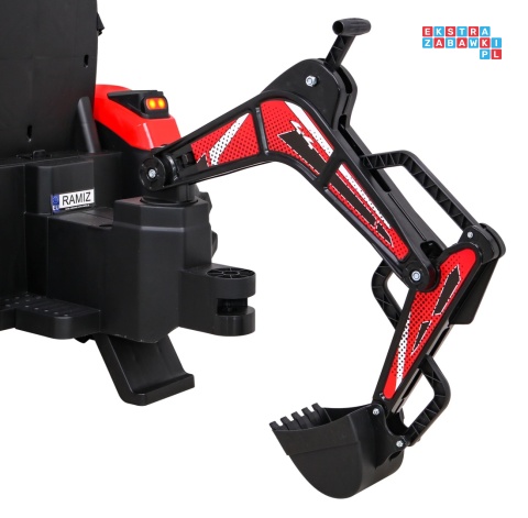 [SX2068] Traktor 720-T z przyczepą na akumulator 2x45W 12V/10Ah przyczepka łyżka koparka - czerwony