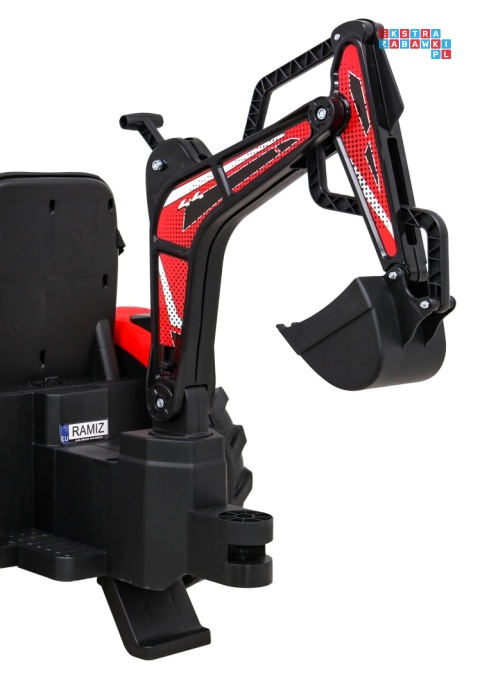 [SX2068] Traktor 720-T z przyczepą na akumulator 2x45W 12V/10Ah przyczepka łyżka koparka - czerwony