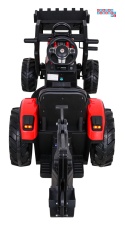 [SX2068] Traktor 720-T z przyczepą na akumulator 2x45W 12V/10Ah przyczepka łyżka koparka - czerwony