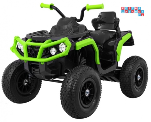 [BDM0906.AIR] Quad ATV Air na akumulator 2x45W 12V/7Ah Koła pompowane MP3 Wolny Start - czarno zielony