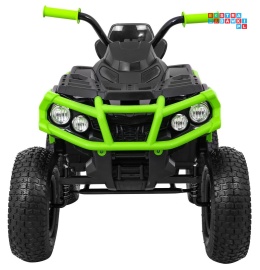 [BDM0906.AIR] Quad ATV Air na akumulator 2x45W 12V/7Ah Koła pompowane MP3 Wolny Start - czarno zielony