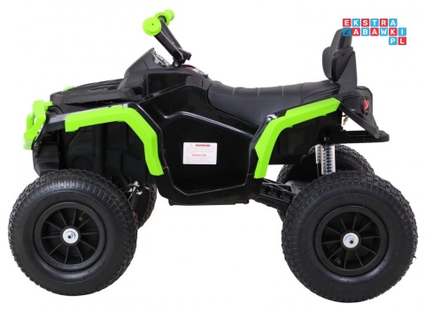 [BDM0906.AIR] Quad ATV Air na akumulator 2x45W 12V/7Ah Koła pompowane MP3 Wolny Start - czarno zielony