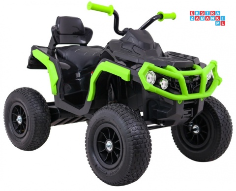 [BDM0906.AIR] Quad ATV Air na akumulator 2x45W 12V/7Ah Koła pompowane MP3 Wolny Start - czarno zielony