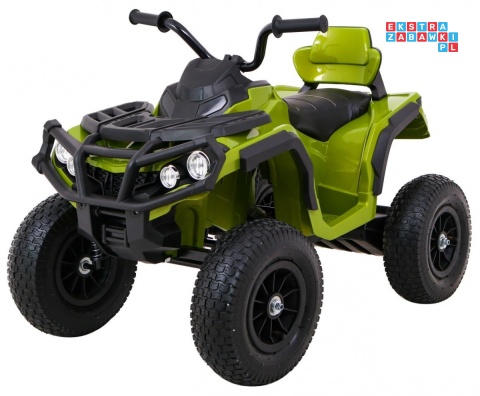 [BDM0906.AIR] Quad ATV Air na akumulator 2x45W 12V/7Ah Koła pompowane MP3 Wolny Start - zielony