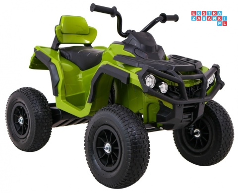[BDM0906.AIR] Quad ATV Air na akumulator 2x45W 12V/7Ah Koła pompowane MP3 Wolny Start - zielony