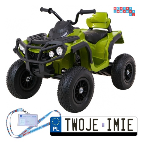 [BDM0906.AIR] Quad ATV Air na akumulator 2x45W 12V/7Ah Koła pompowane MP3 Wolny Start - zielony