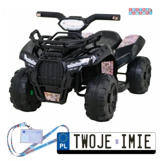 Czarny Quad Storm na akumulator - 1x25W 6V/4.5Ah, Radio, MP3, USB, LED [JS320]