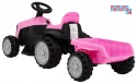 [TR1908T] Traktor z przyczepą dla najmłodszych na akumulator 1x25W 6V/4.5Ah - różowy