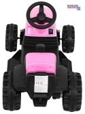 [TR1908T] Traktor z przyczepą dla najmłodszych na akumulator 1x25W 6V/4.5Ah - różowy