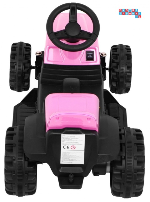 [TR1908T] Traktor z przyczepą dla najmłodszych na akumulator 1x25W 6V/4.5Ah - różowy