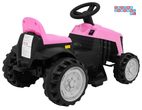 [TR1908T] Traktor z przyczepą dla najmłodszych na akumulator 1x25W 6V/4.5Ah - różowy