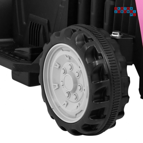 [TR1908T] Traktor z przyczepą dla najmłodszych na akumulator 1x25W 6V/4.5Ah - różowy