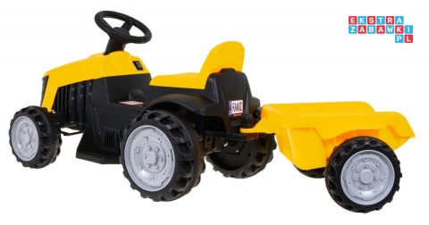 [TR1908T] Traktor z przyczepą dla najmłodszych na akumulator 1x25W 6V/4.5Ah - żółty
