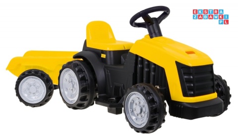 [TR1908T] Traktor z przyczepą dla najmłodszych na akumulator 1x25W 6V/4.5Ah - żółty