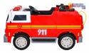 [LL911] Wóz straż pożarna na akumulator 2x45W 12V/10Ah z pilotem Armatka Megafon Kogut strażacki