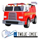 [LL911] Wóz straż pożarna na akumulator 2x45W 12V/10Ah z pilotem Armatka Megafon Kogut strażacki