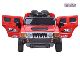 Czerwony Hummer Velocity na akumulator - 2x25W, 12V/4.5Ah, z pilotem, EVA - [PA0135]