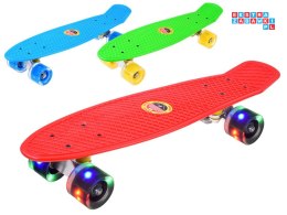 [SP0575 ŚWI] Deskorolka fiszka dla dzieci do 50kg świecące koła LED
