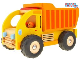 [ZA1810] Drewniane autko wywrotka śmieciarka z ruchomą naczepą dla dzieci