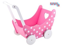 [ZA2250] Drewniany wózek dla lalek pchaczyk retro