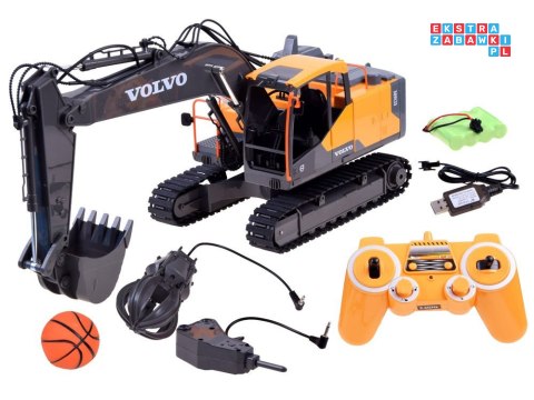Duża koparka VOLVO 3w1 Zdalnie sterowana Pilot - 3 końcówki RC0495