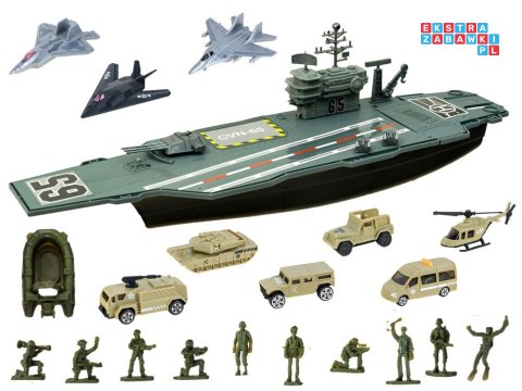 [ZA2355] Duży lotniskowiec wojskowy samoloty auta