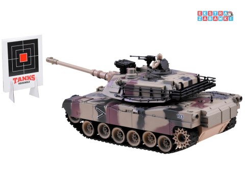 [RC0252 MO] Duży zdalnie sterowany czołg US M1A2 na pilota strzela 1:18