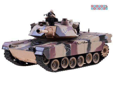 [RC0252 MO] Duży zdalnie sterowany czołg US M1A2 na pilota strzela 1:18