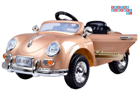 [PA0057] Eleganckie autko Retro na akumulator 2x12V 2x6V/4.5Ah lakierowane pilot - złoty