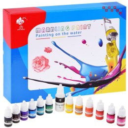 [ZA3102] Hydrografika zestaw do malowania na wodzie farby 12 kolorów