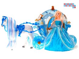 [ZA1362] Karoca Kopciuszek koń z grzywą chodzi rży lalka w balowej sukni