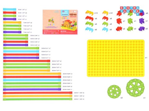 Kreatywne klocki giętkie Makarony patyczki 150 ele. ZA2508