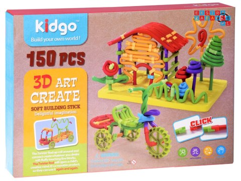 Kreatywne klocki giętkie Makarony patyczki 150 ele. ZA2508