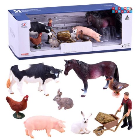 [ZA2994 A] Seria zwierzęta farma zestaw zwierzęta zagrodowe + Farmer kolekcja