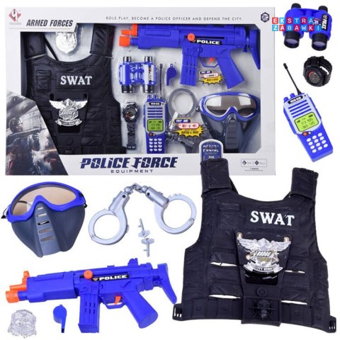 [ZA2984] Zestaw kostium policjanta kamizelka akcesoria