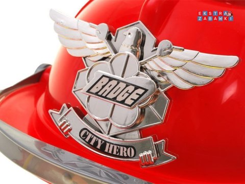[ZA1678] Zestaw strażaka kask światło dźwięk gaśnica akcesoria straż pożarna