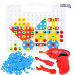 Duży Zestaw Klocki konstrukcyjne w walizce + Wkrętarka 268 ele ZA3546