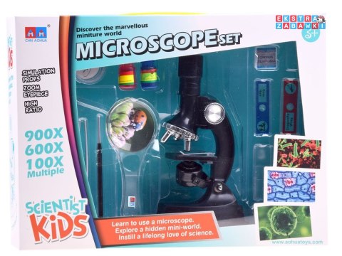 [ES0015] Mikroskop duży zestaw edukacyjny akcesoria dla młodego naukowca