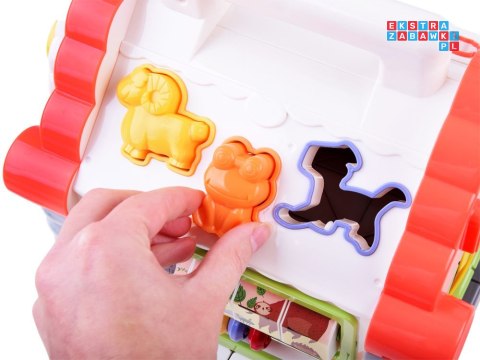 Interaktywny Domek kostka edukacyjna sorter klocki zwierzątka ZA3518