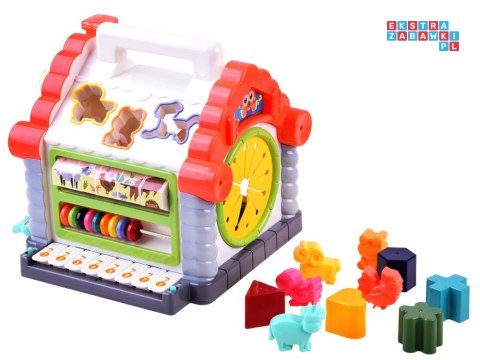 Interaktywny Domek kostka edukacyjna sorter klocki zwierzątka ZA3518
