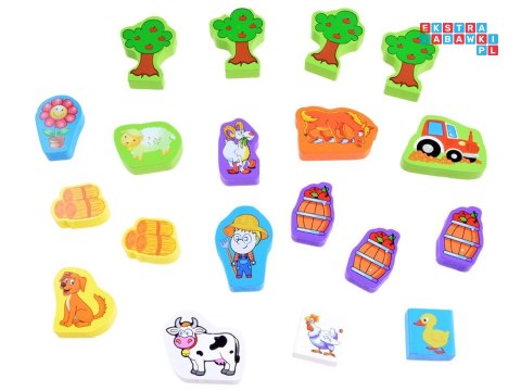 Kolorowe Klocki drewniane sorter farma 100e ZA3565