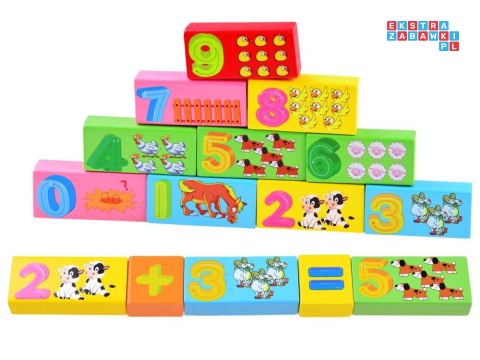 Kolorowe Klocki drewniane sorter farma 100e ZA3565