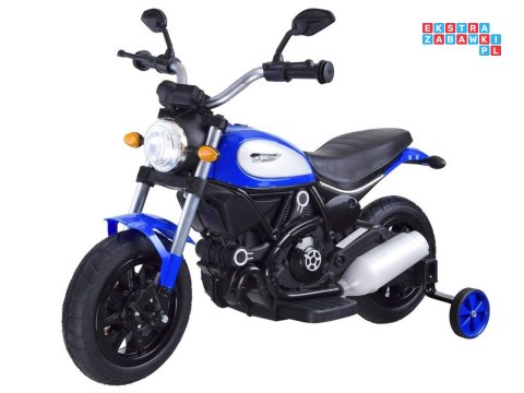 [PA0235] Motocykl Street Bob na akumulator 6V/7Ah pompowane opony wolny start MP3 - niebieski